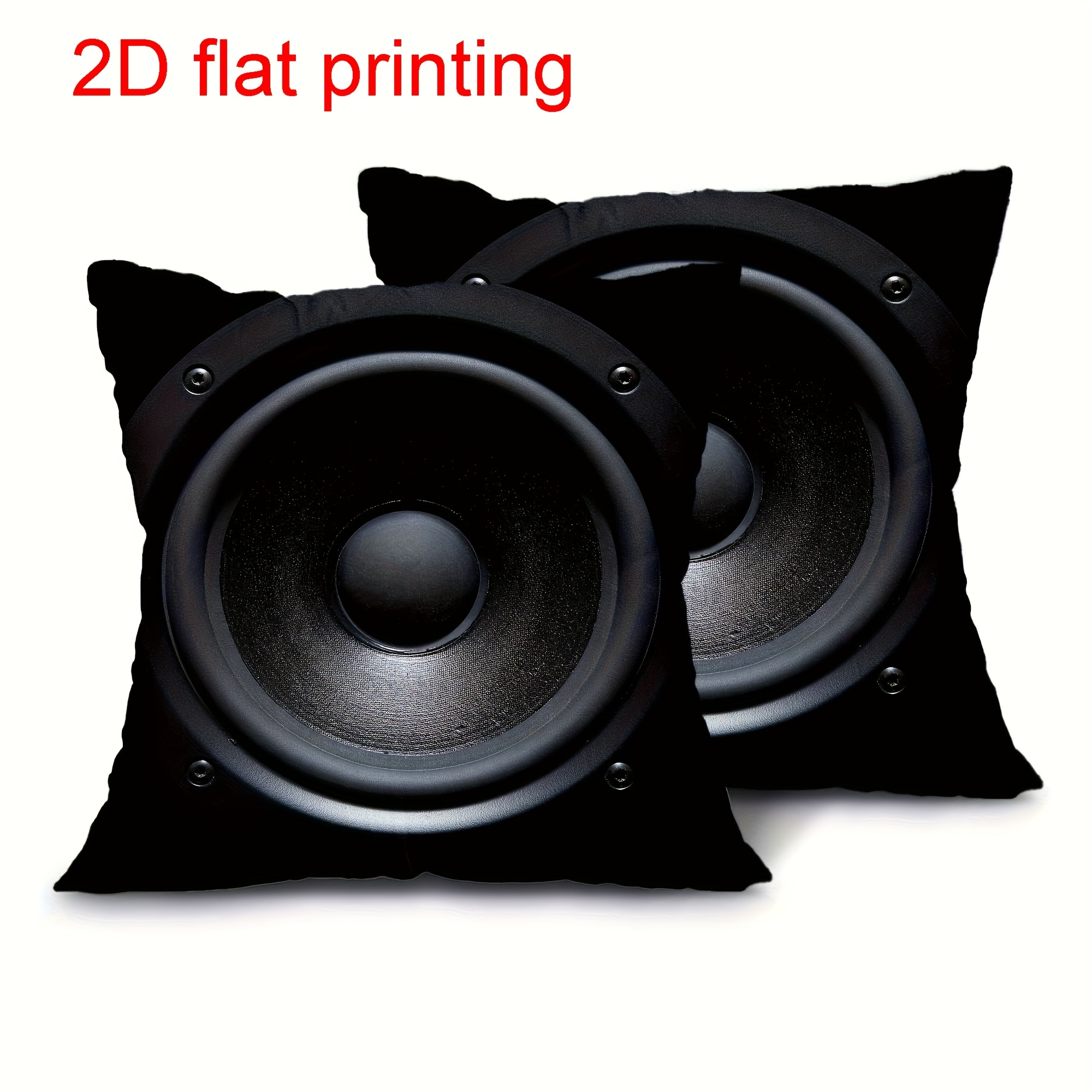 E-shop 2er-Set Kissenbezüge, 2D-Flachdruck, Vintage-Lautsprecher-Druck, Outdoor-, Sofakissenbezüge, weich bequem, Polyestermaterial, geeignet für