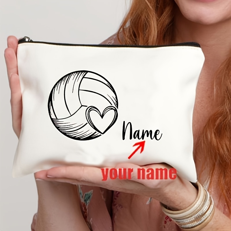TEMU Trousse per Trucco a Tema Pallavolo con Personalizzato - Organizer da Viaggio Personalizzato con Cerniera, Resistente, con Design , Regalo per