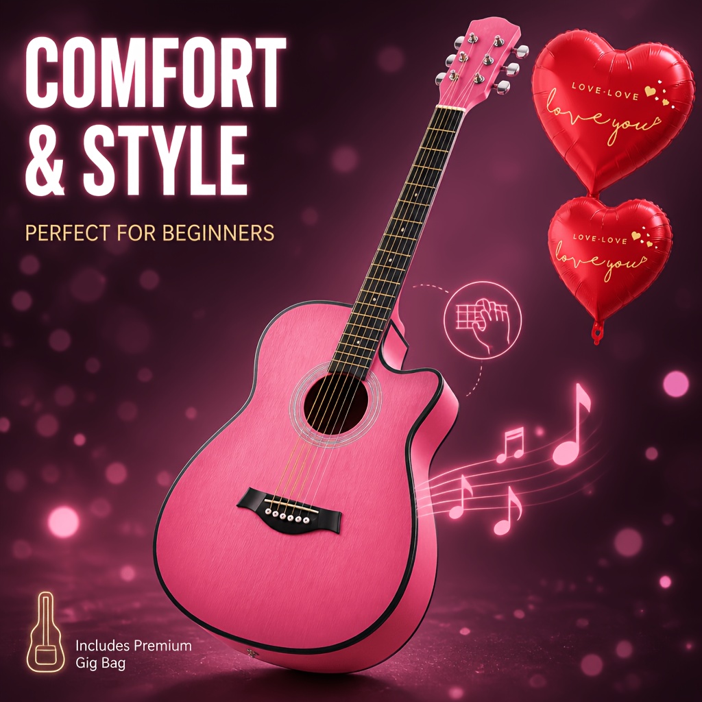 38 Inch Cutaway Acoustic Guitar, Easy Fret Press for Beginners,... product image 11
