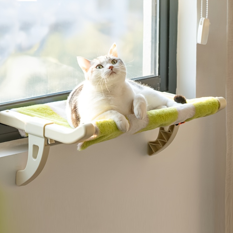 

1pc Adjustable Window Mounted Cat Perch, Comfortable Plush Bed With Sturdy Plastic Frame, Pet Lounger For Cats, Easy To Assemble Resting Seat For Indoor Use