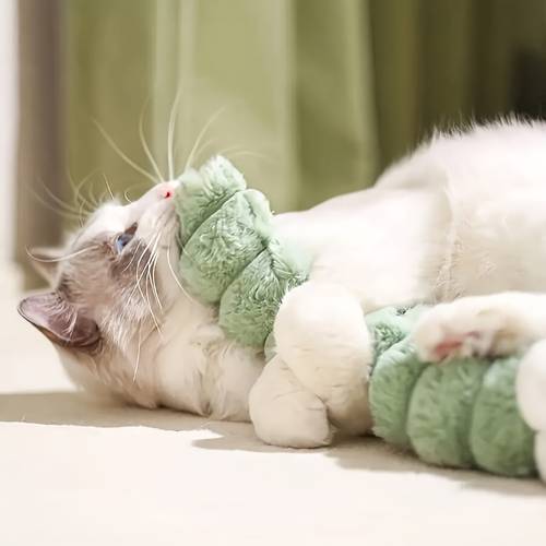 cat plush toy soft chew proof stuffed animal with for teeth bite stick for indoor cats self pleasure toy for all breeds cat chew toy item plush texture without battery