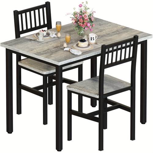 3pcs dining table and chair set compact dining table and chair set table ideal for rooms bedrooms and kitchens perfect addition to home furnishings