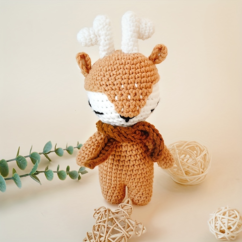 handcrafted crochet baby animal christmas reindeer doll   christmas gift for newborns details 4