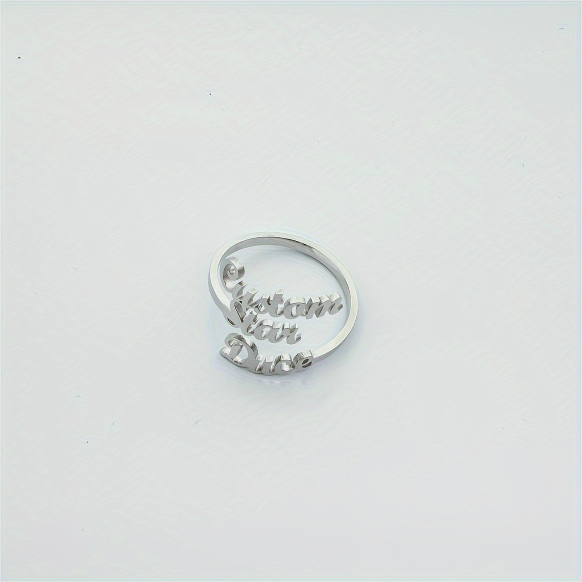 Personalized Stainless Steel Name Ring Adjustable Open for 1 3 Names
