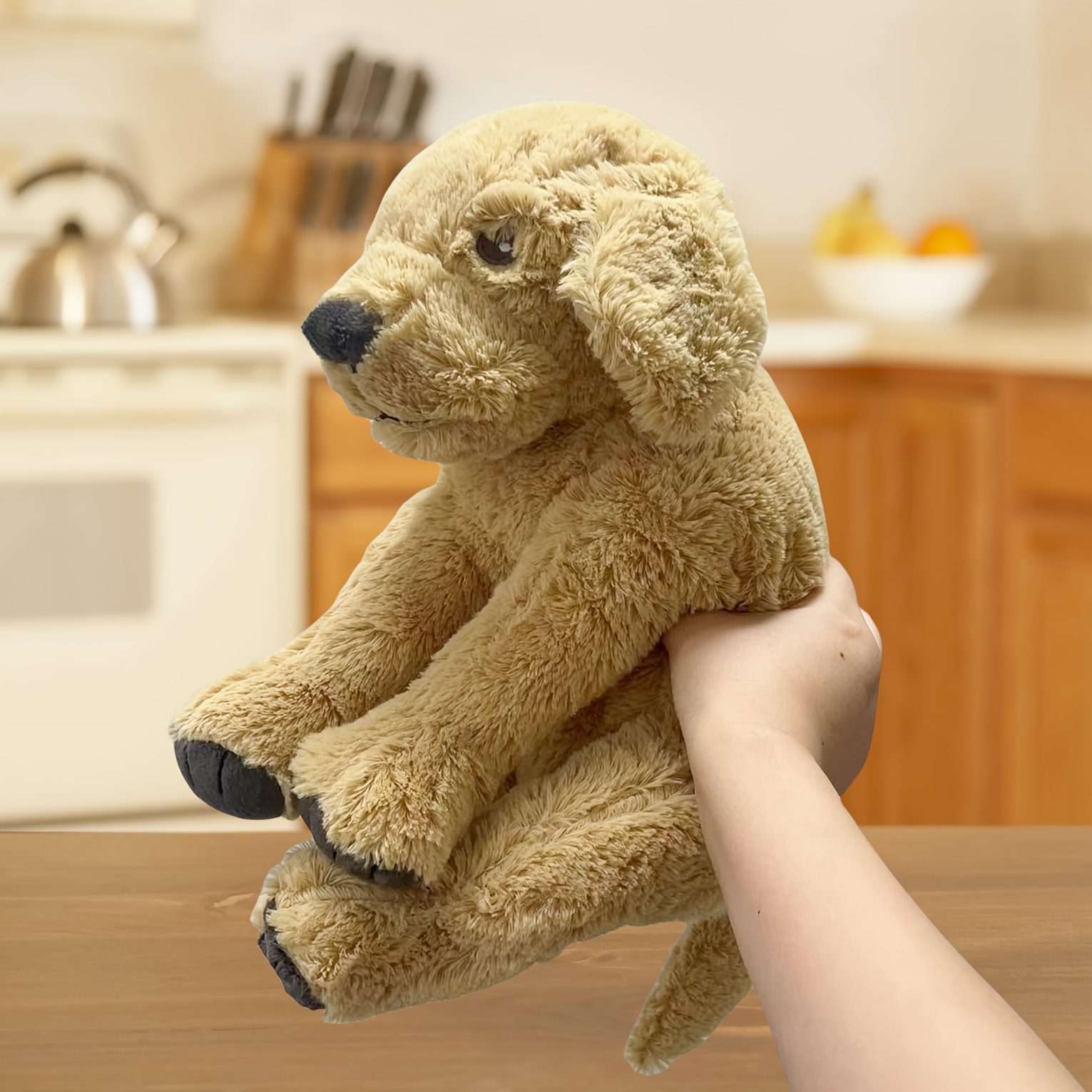 large golden retriever plush toy soft fluffy adorable light Temu