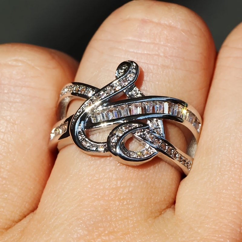 Heart-Shaped Zirconia Ring for Women