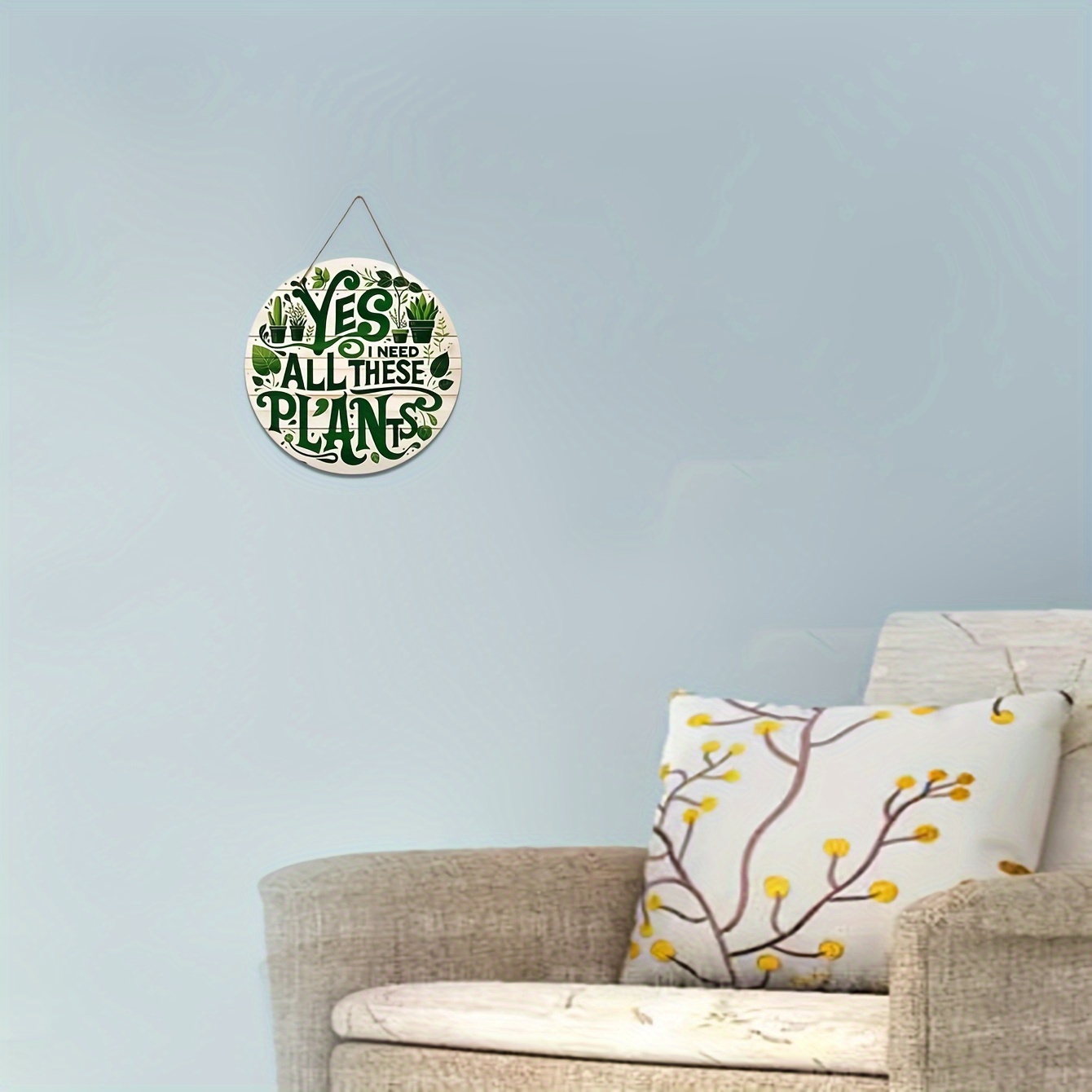 A Wooden Art Wall Hanging, Yes, We Need All Plants