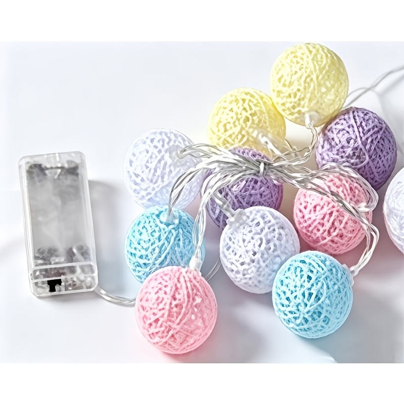TEMU Guirnalda de luces de 1 pieza de plástico de de hilo color macaron, con femenino, adecuada para interior, , camping, tienda, boda, , pilas no