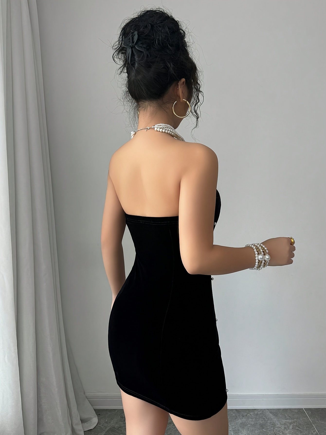 european american womens fashion elegant black beaded - Temu Bahrain