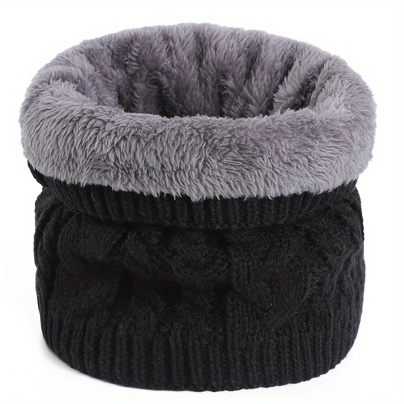 Image of Men And Women Lovers Neck Set Plus Fleece Thickened Twist Head Autumn Winter Cycling Knit Neck
