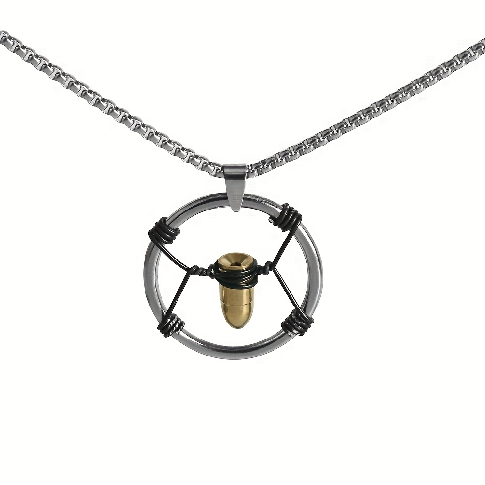 TEMU Movie Same Gothic Punk Necklace Jewelry Cartoon Trend Metal Pendant Sweater Chain Cosplay Props Necklace Additions Gift