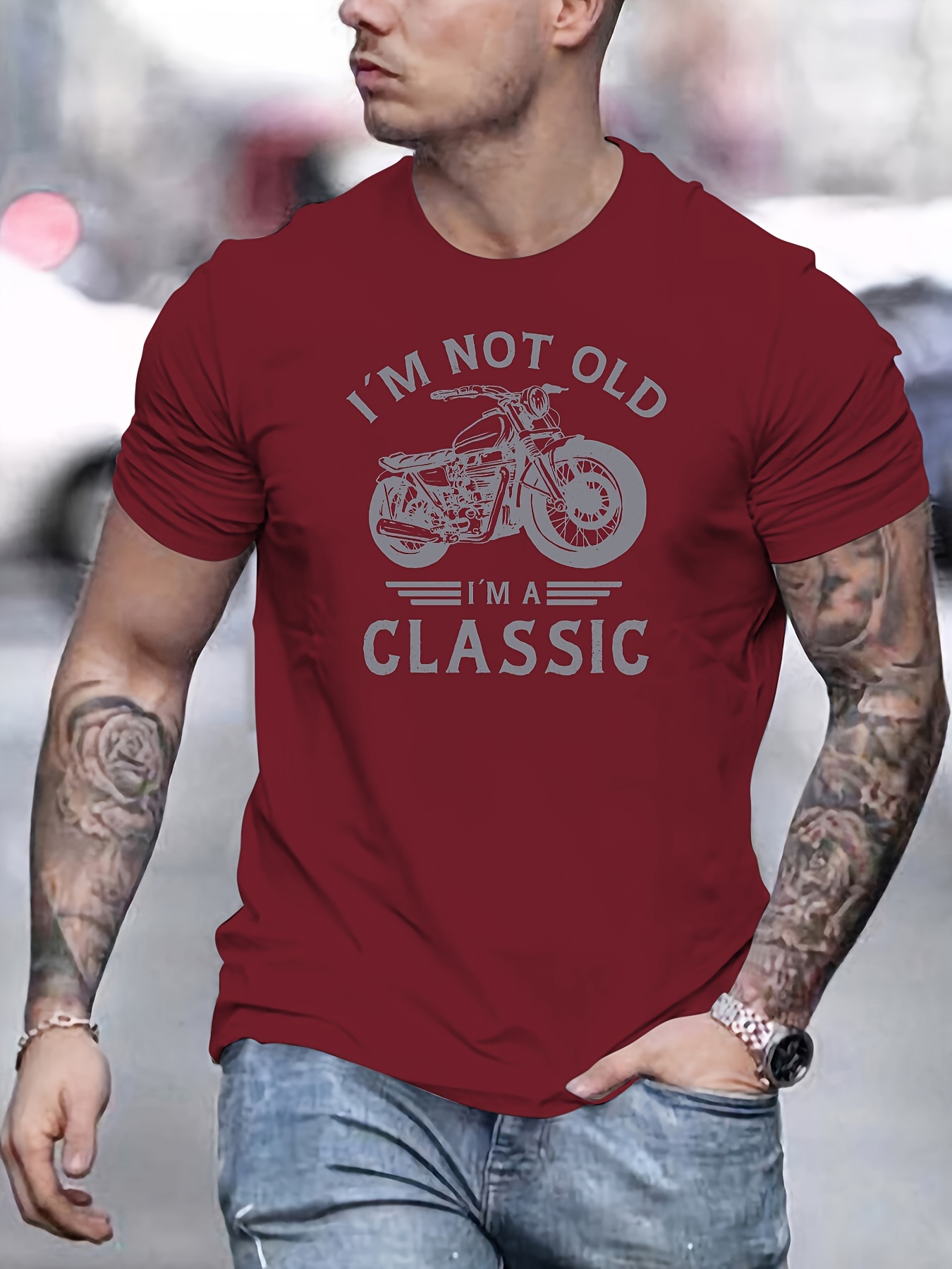 T-shirt homme en pur coton coupe ample décontracté classique_voghion.com