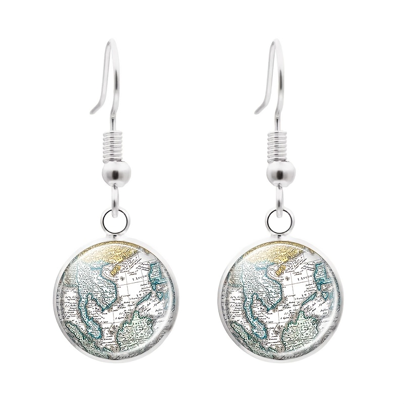 Vintage World Map Globe Jewelry Set
