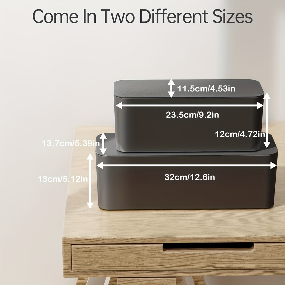 TEMU กล่องจัดระเบียบสายไฟขนาดใหญ่ ตู้ซ่อนและปกป้องสายไฟที่โต๊ะหรือพื้น สำหรับบ้าน & ออฟฟิศ ความจุ Power Strips, Chargers, ชาร์จง