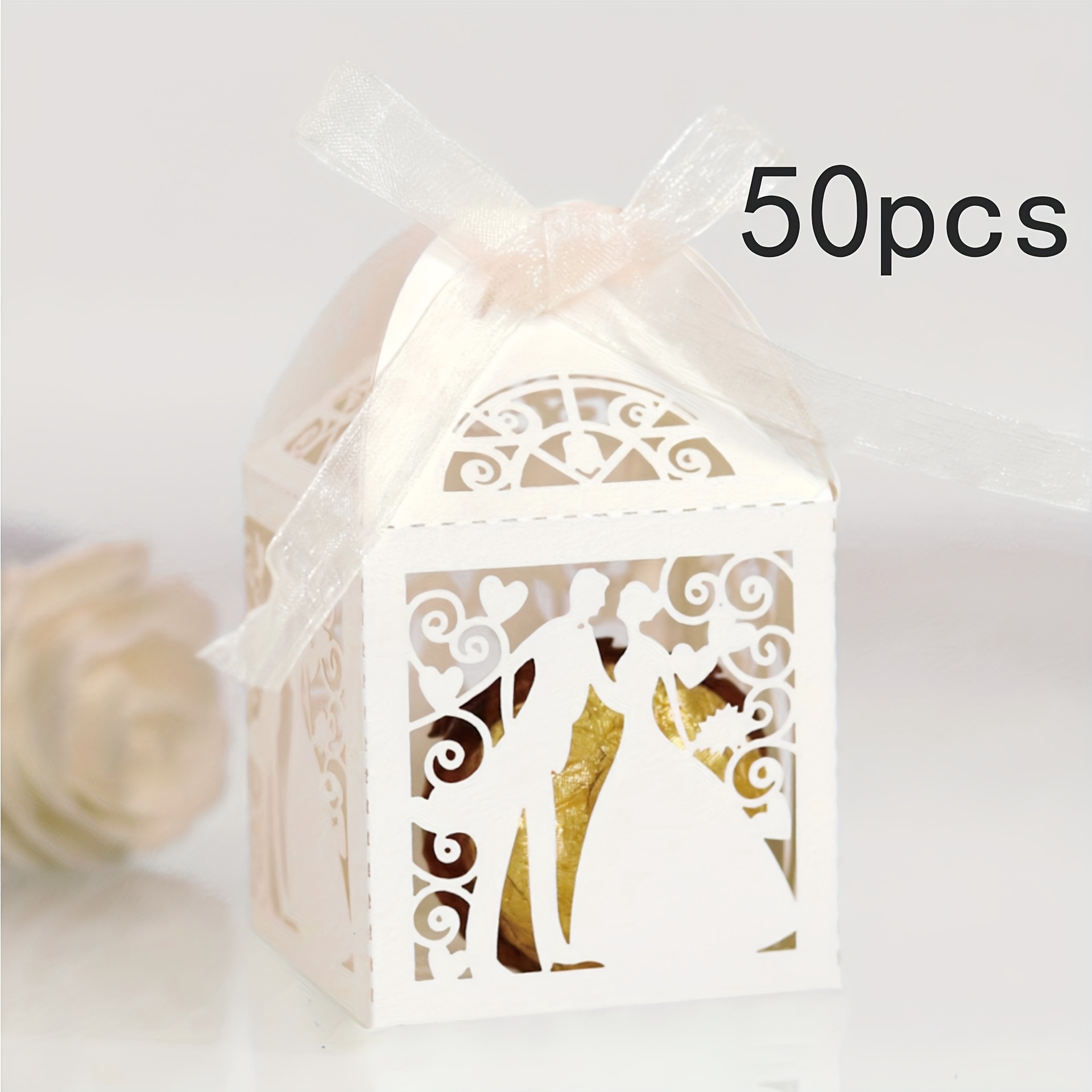 E-shop Geschenk für Sie/Ihn, hohle Paar-Süßigkeitsschachtel, -Geschenkbox, lasergeschnitten, Hochzeits-Süßigkeitsschachtel, geeignet für