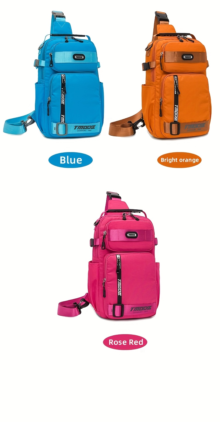 unisex chest backpack large capacity convertible crossbody handheld waist pack with multiple compartments padded shoulder straps waist clip for outdoor hiking gym travel durable casual outdoor bag 18 colors backpack for travel hiking essentials stylish outdoor gear secure zipper closure details 10