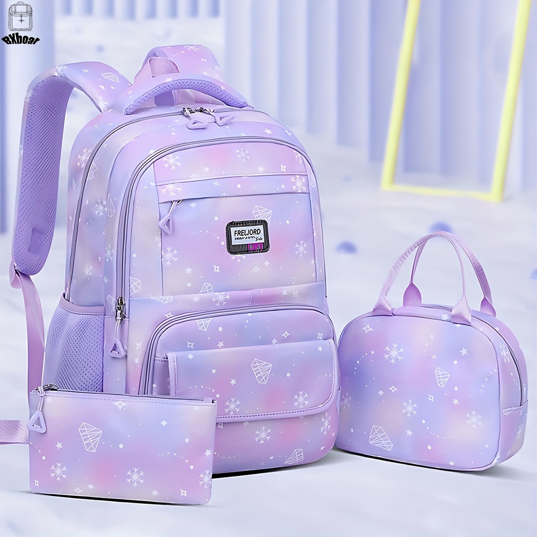 

3 Piece Backpack Set For Girls, School Backpack Set, Travel Backpack Set, Lunch Box And Pencil Case, Lightweight Large Capacity Multi-pocket, Outdoor Travel Bag For Teen Girls, School And Travel