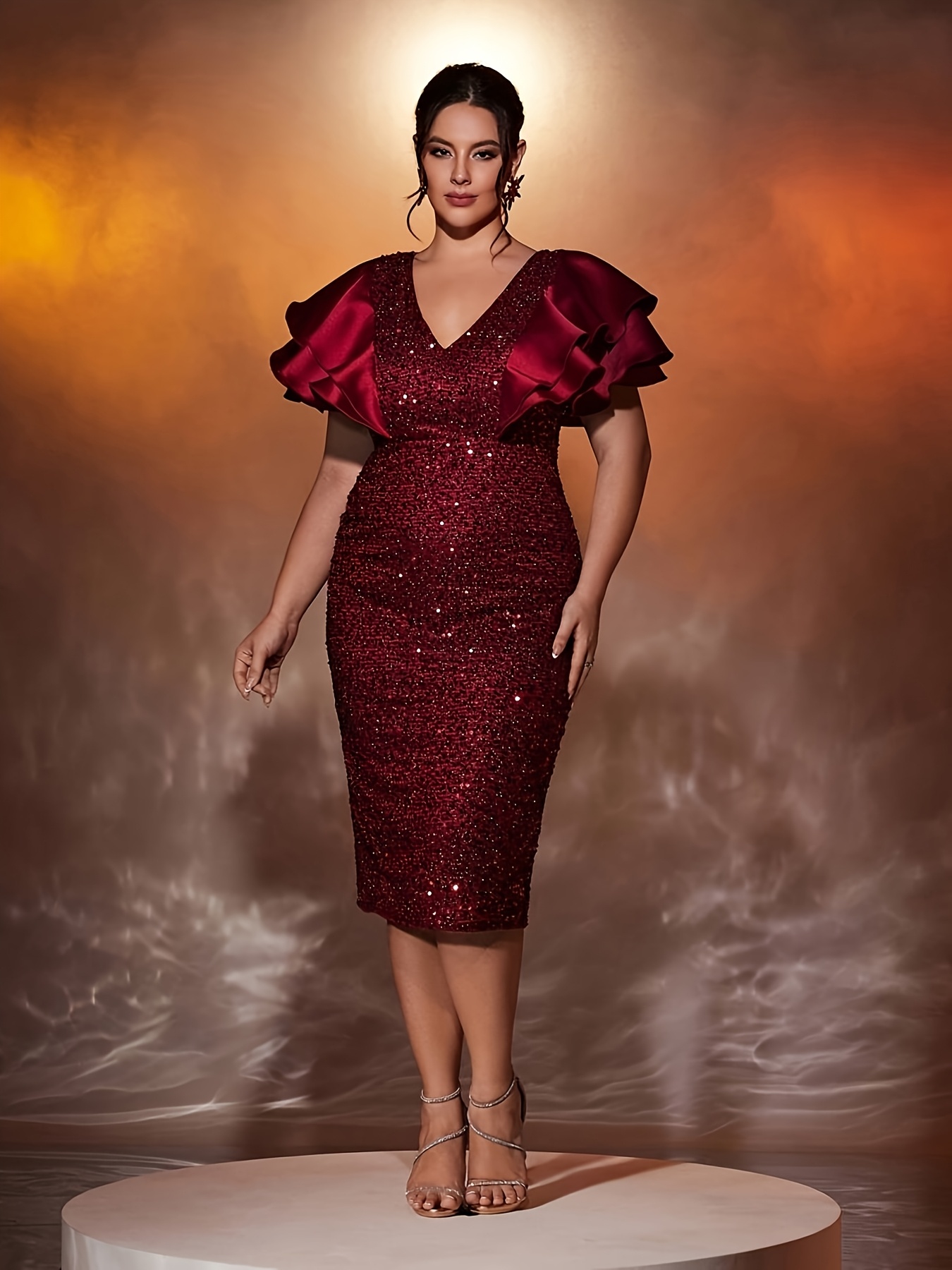 green emerald velvet dress Pinup Fashion Plus Size Black Dress for Women Funeral Cape Dress Elegant  Cocktail Wedding Guest Semi Formal Party Midi Dress Bodycon at Amazon  Women's Clothing store