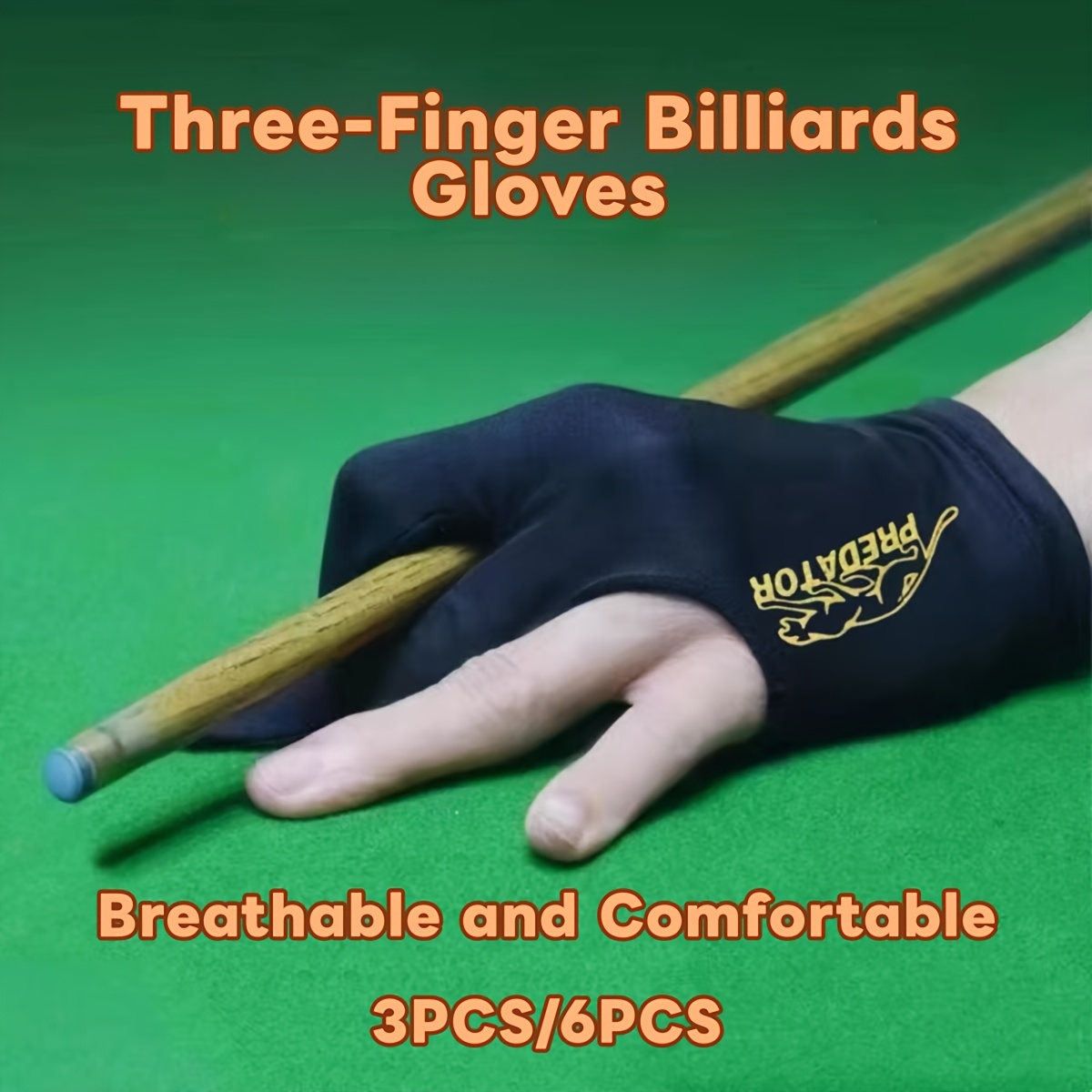 PATIKIL 3-Finger Pool Gloves - Breathable Billiards Snooker Cue Gloves For Men & Women