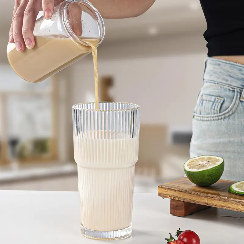 2pcs 600ml 20oz large capacity glass cups durable glass cups safe to freeze very suitable for drinks such as juice tea milk etc perfect gifts for on valentines day womens day and fathers day Product details 6