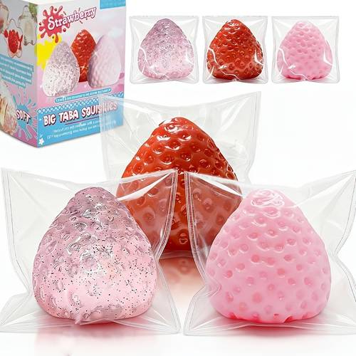 taba cute and realistic soft strawberry extrusion toys a relaxing fingertip toy for birthday gifts for colleagues party decorations slow rebound extrusion toys in