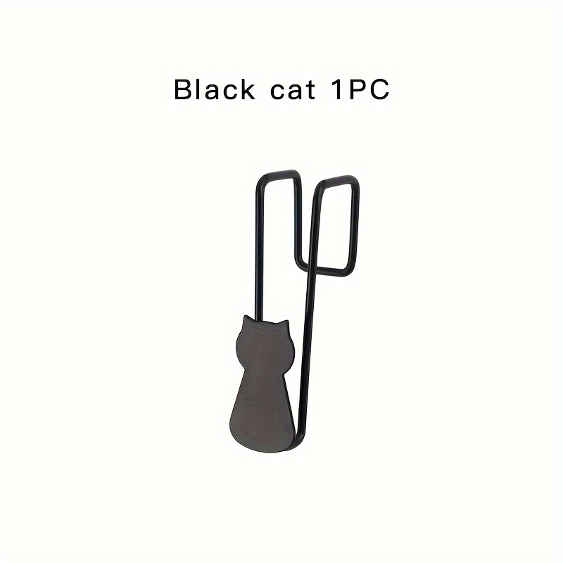1pc/3pcs Metal Hook, Halloween Black Cat Decorative Hook, Bathroom Kitchen Cabinet Door Hook, Nail-free And Punch-free Cartoon Animal Storage Hook, Towel Hook, Key Hook