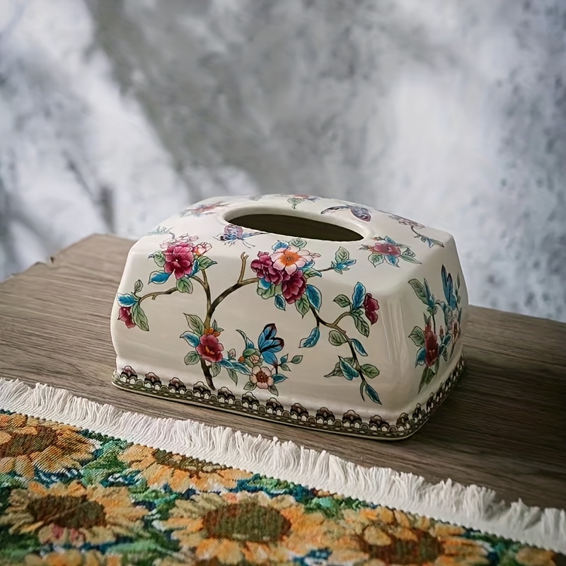 new chinese style blue and white crackled ceramic tissue box for living room coffee table home use housewarming best for christmas Product details 2