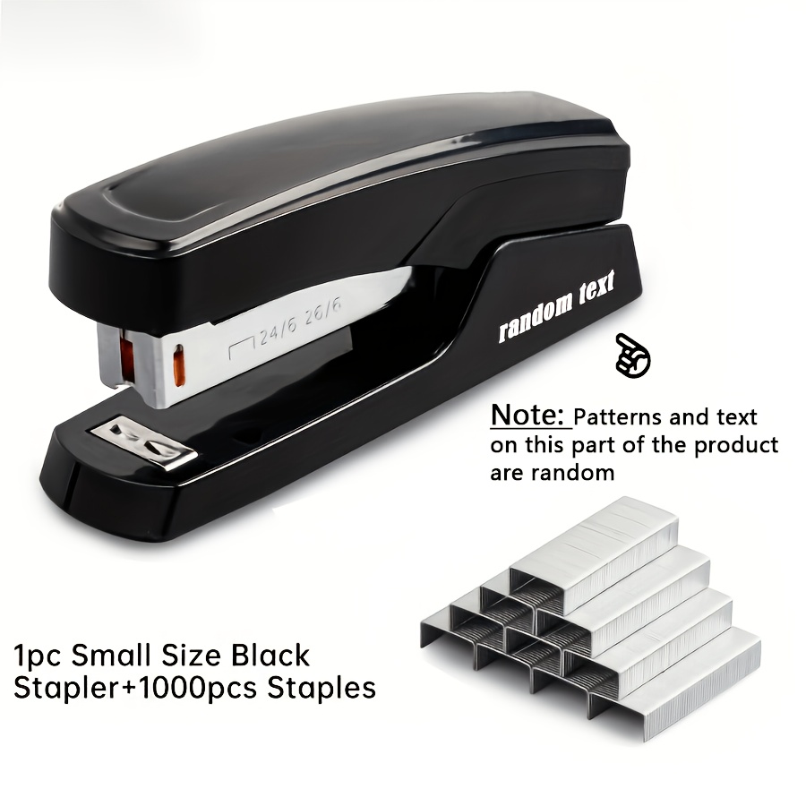 Manual Desktop Stapler, 25 Sheet Capacity, 1000 Included, Plastic Stapler, Random Pattern On Body, For Office Home Students And Professionals