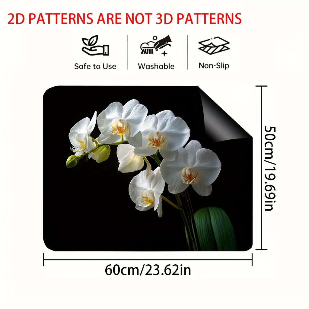 TEMU 1pc Modern Orchid Stove Top Protector Mat With Glass Cooktop Cover - 2d Flat Print Stove, Fit For / Stoves, Easy- (compatible With Induction,