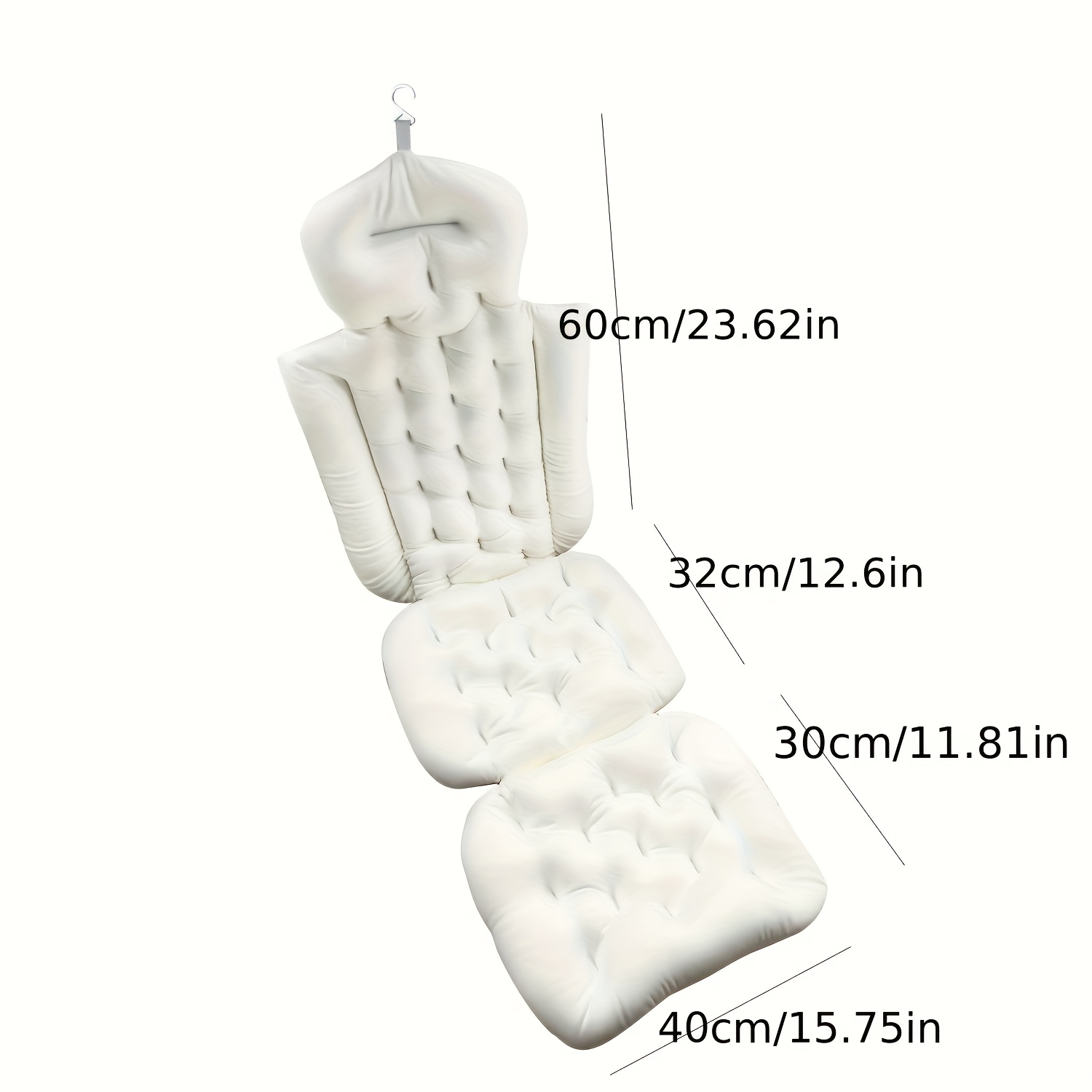 Large Size Bathroom Non-slip Mat, Whole Body Bath Pillow Mat, Universal Super Soft Bath Mat, Back And Neck Support Mat, Non-slip Suction Cup