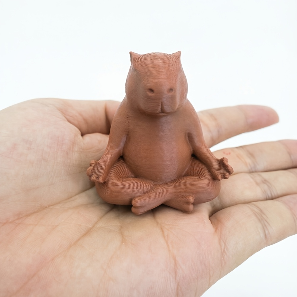 TEMU French Capybara Model Figurine, Capybara Is In A Meditative Sitting Posture, Combining Cute Animal With Zen Elements, Suitable For A Decorative