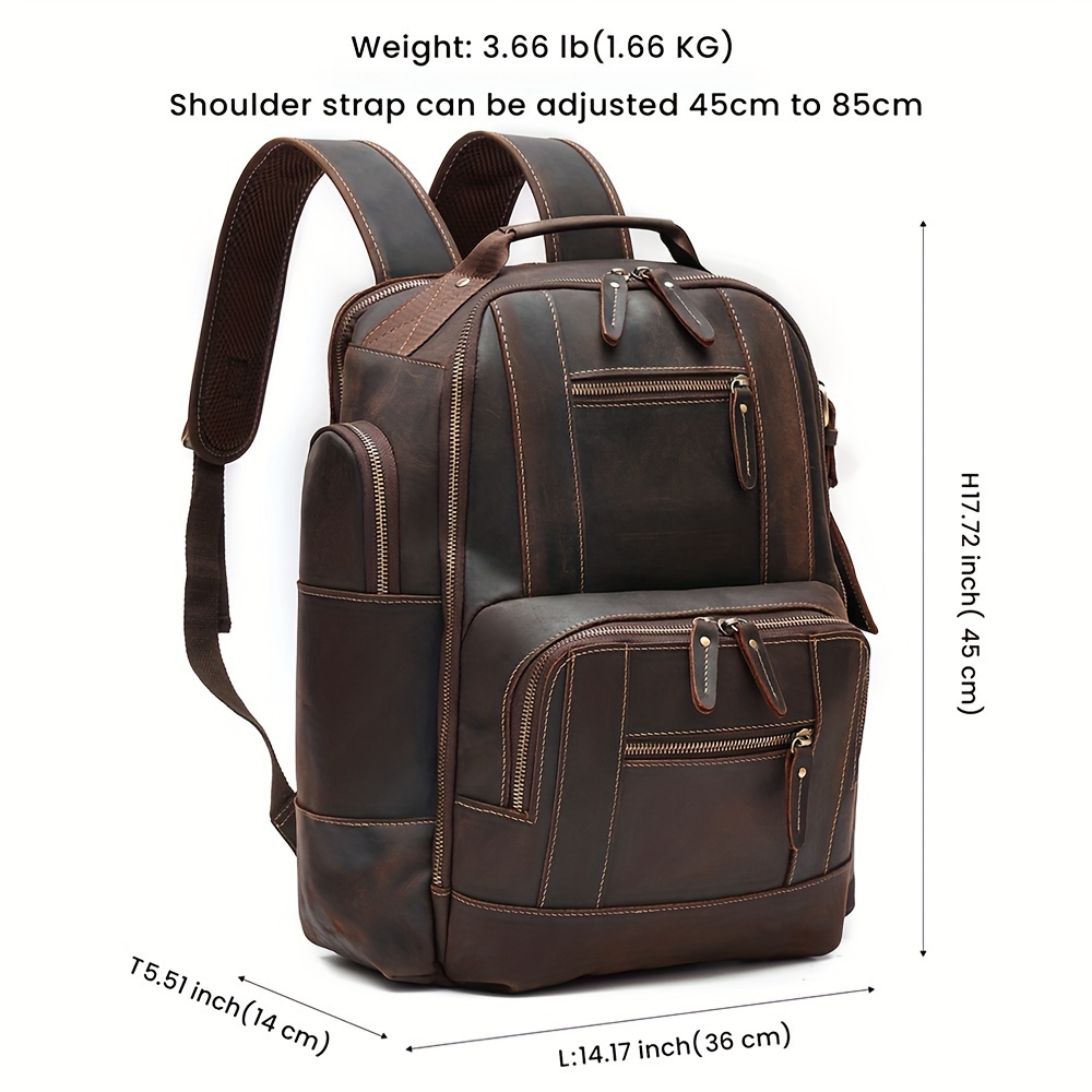 mens vintage style genuine leather backpack 15 6 - Temu Nigeria
