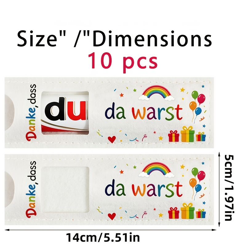 TEMU 10pcs Set Of Felt Gift Boxes, Printed With German "thank You For ." Party Gift Box Packaging, Chocolate Gift Box Packaging, Suitable For