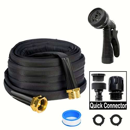 Expandable Garden Hose With Spray Nozzle - 25/50/75 Ft Options, Anti-Kink, Flexible