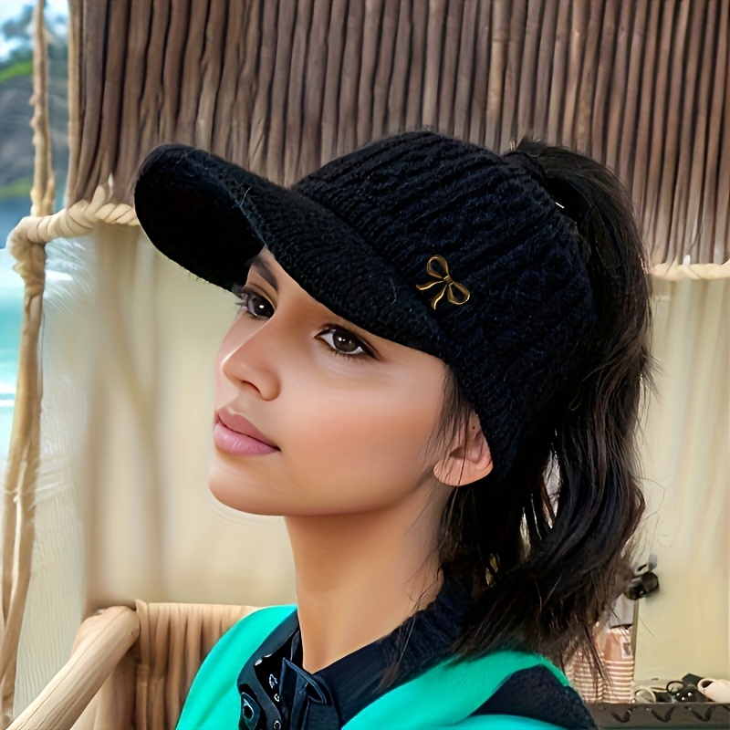 Image of Women' Hat With Brim, Windproof And Ear-protecting, Warm, Essential For Autumn And Winter, Cold-proof Hat, Suitable For Outdoor Activities, Multi-functional Hat, An For Christmas Gifts