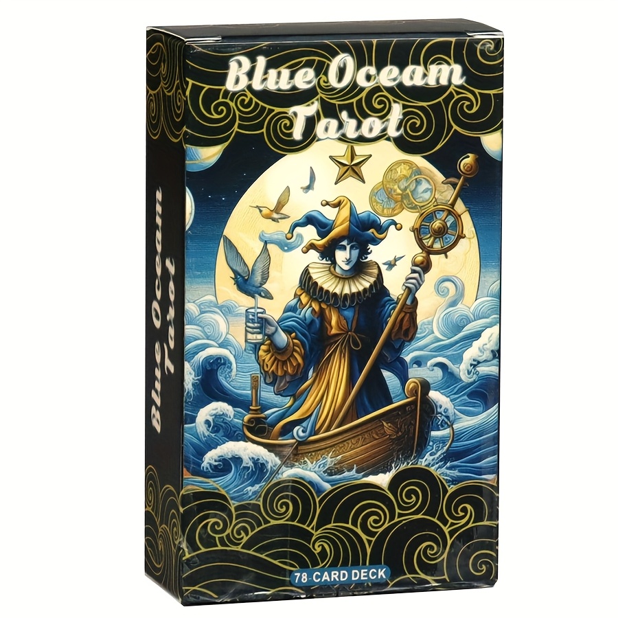 Blue Ocean - 78 Cards, A Lighthouse Of The Blue Ocean And Fog, Mysterious Guidance And Spiritual , Suitable For Beginners And Enthusiasts, Games And Holiday Gifts