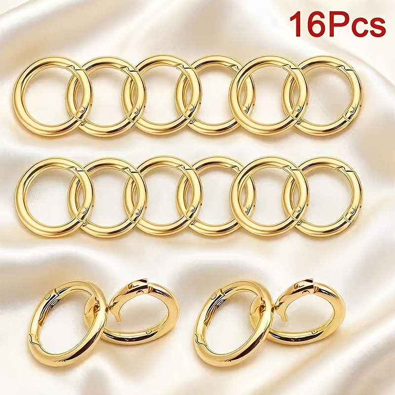 TEMU Juego de 16 piezas de mosquetones de con O de metal multicolor – Hebillas conectadoras redondas desmontables para mochila, ganchos rápidos para