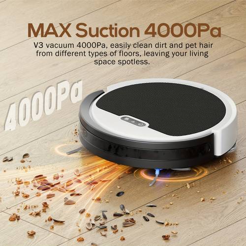 robot vacuum and mop combo with 4000pa suction remote app voice control schedule clean and automatic recharge ideal for hard floor carpet pet hair