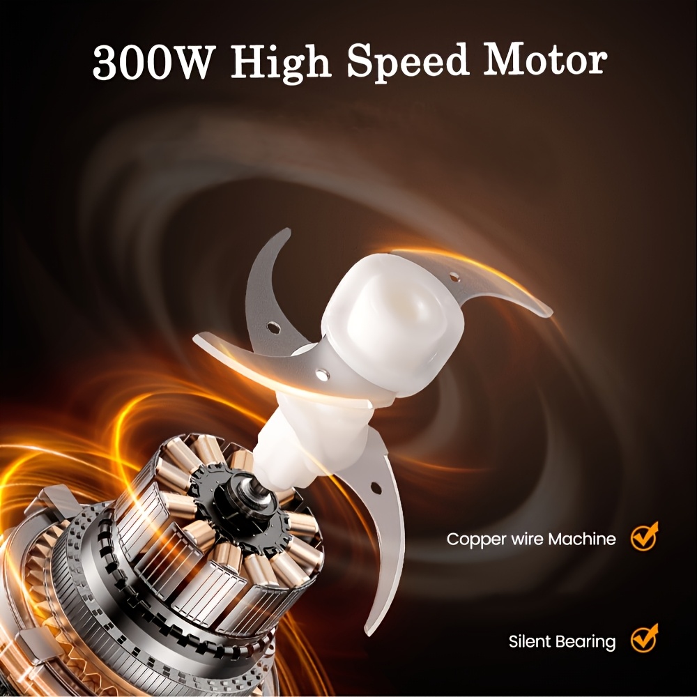 household 815 series electric food chopper food processor 8 cup food processor 1 2 liter bowl meat grinder suitable for meat vegetables fruits and nuts pure copper motor unit and 4 double layer sharp   300 watts Product details 3