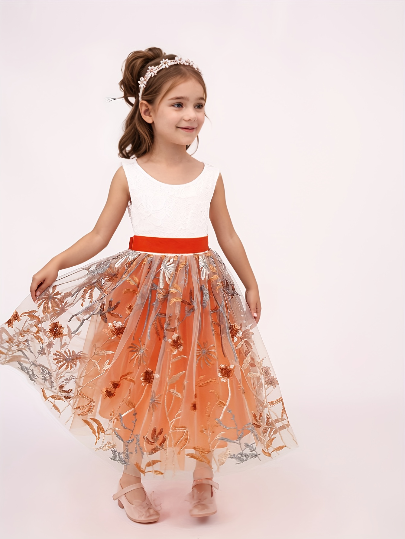 burnt girl dress rustic lace tulle boho dress for toddler girls dress |  Shop Trends | Temu
