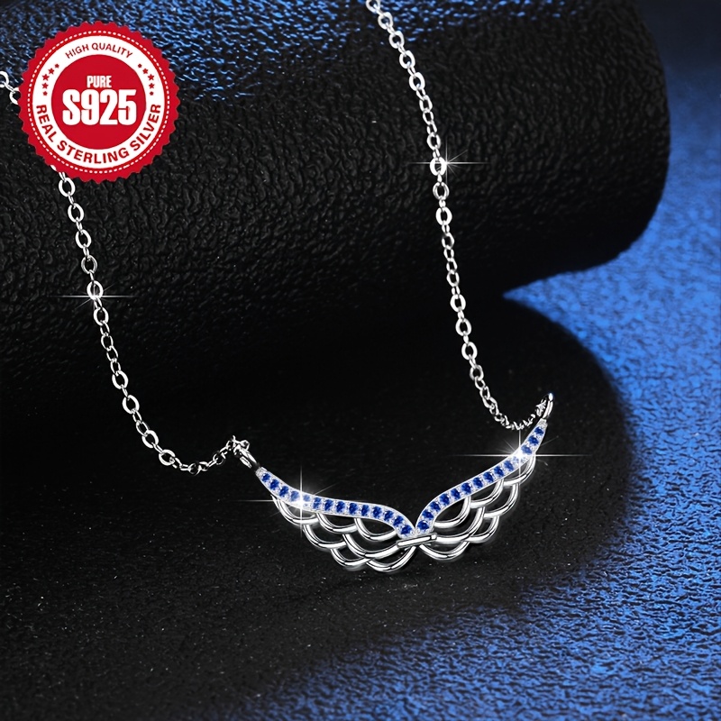 S925 Sterling Silver Angel Wing Necklace — Gift for Her