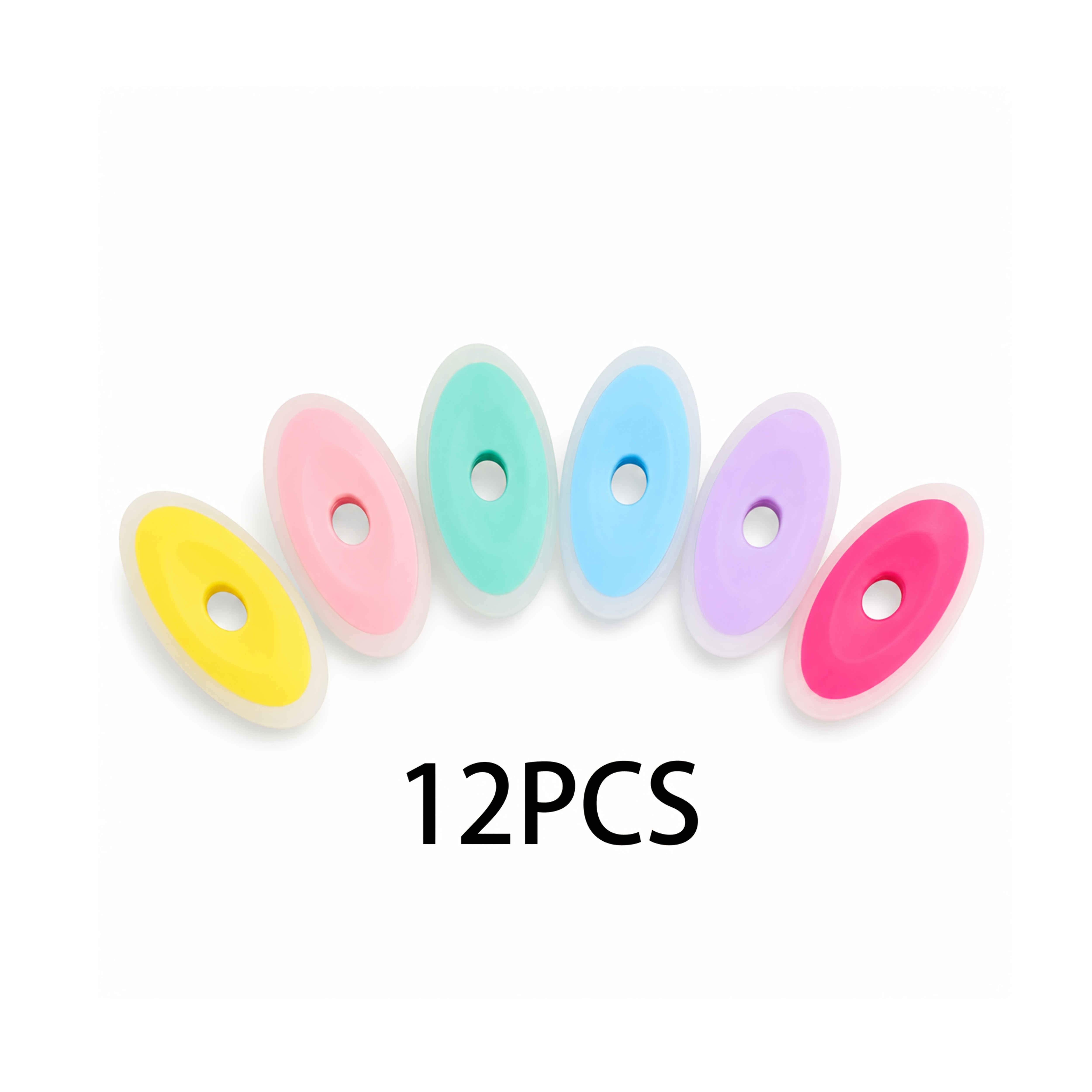 TEMU 12 Gomme per Penne Retrattili, Colori Casuali, Ovale con Foro, per Mine Retrattili, Correzione Pulita per Compiti, Gomme Sicure per Carta