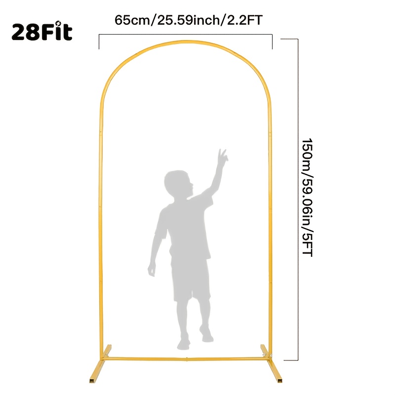 6ft Wedding Arch Backdrop Stand, Golden Metal Arch, Golden Arched Backdrop Frame, Easy Assembly, Frame Backdrop Holder Bracket, Balloon Arch Frame For Wedding Ceremony Shower Birthday Party Decor