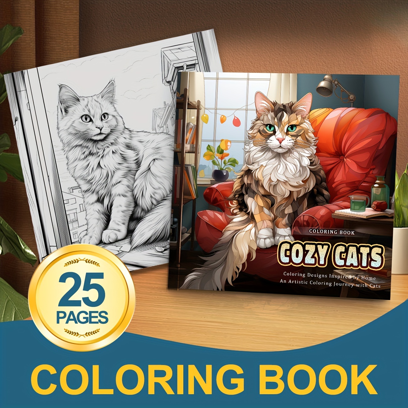 

Furuie Couch Cat Coloring Book For Teens And Adults, 25 Pages, And Creative Artistic Coloring Journey With Cats, Ideal For Birthday, Christmas, Thanksgiving, Halloween, And Holiday Party Gifts