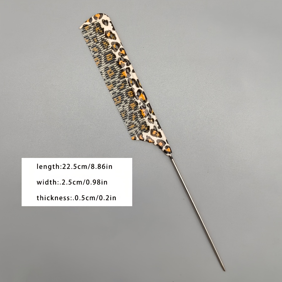 Image of Fashion Pattern Pointed Tail Comb, Salon Hairdresser Professional Styling Hair Picking Comb, Teasing Comb, Durable Pc Plastic, Hair, Enters Hair, Hair Comb
