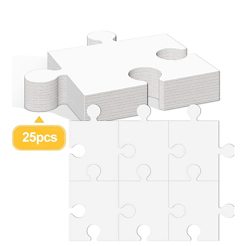 15pcs Blank Paintable Jigsaw Puzzles for Creative Fun