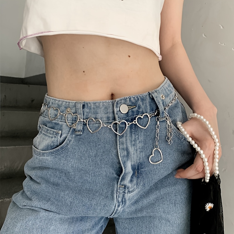 womens vintage metal chain waist belt hollow daisy design - Temu display picture 3