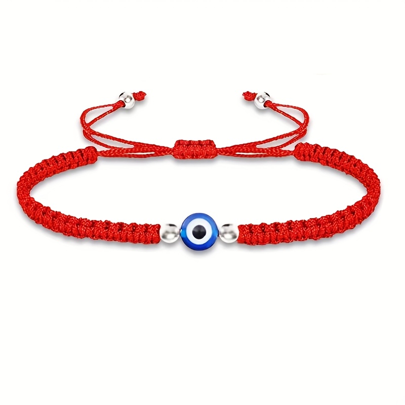 TEMU Pulsera Ojo de Estilo Caliente Transfronterizo para Mujer, Moda Fácil y Tendencia, a con Cuerda de Tejida, Ojos Azules, , Cuerda