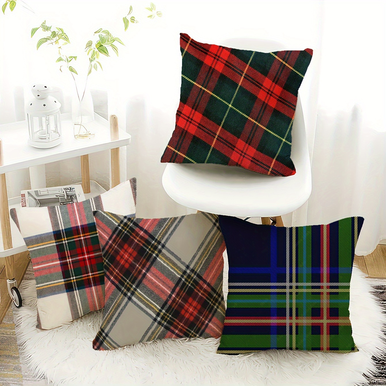 

4pcs Set - 18x18 , - Printed, Zip - For Sofa & Car Decor