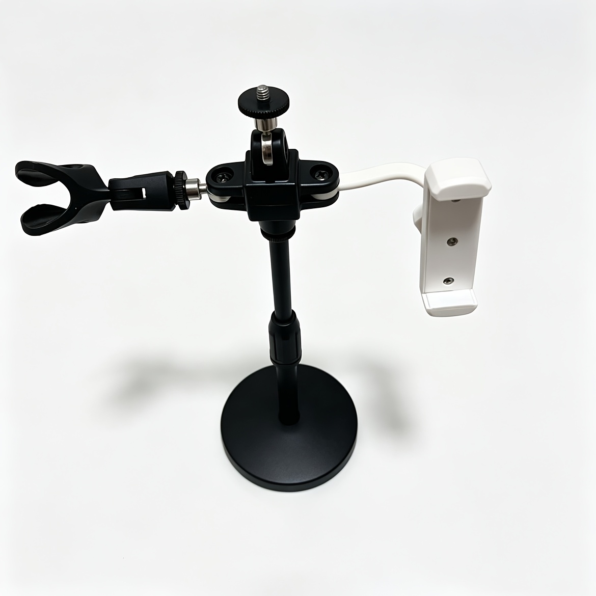 TEMU Soporte Premium para Streaming en Directo de Escritorio, con Base Redonda de Metal Pesarosa, Barra Ajustable de 30Cm, Soporte Dual para